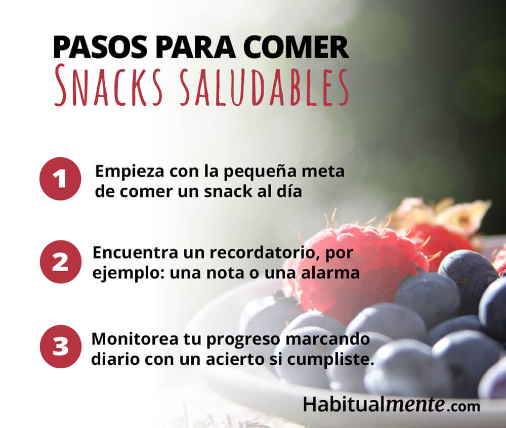 pasos para comer snacks saludables