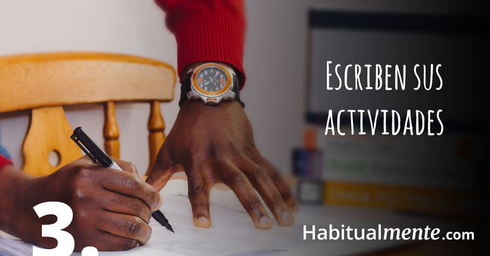 escriben sus actividades